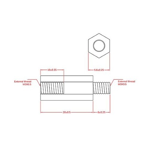 六角雌ねじスペーサ