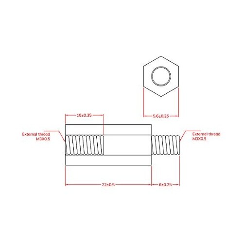 六角雌ねじスペーサ