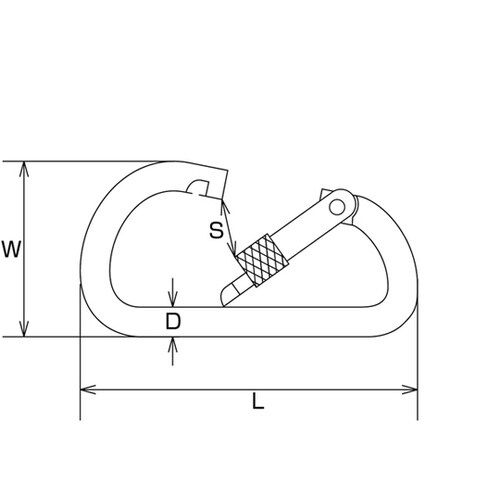 ステンレス カラビナD型
