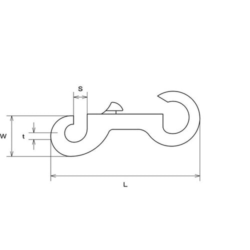 フック ステンレス 打ち込み ナスカン