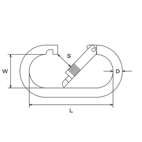 ステンレス カラビナ 環なし
