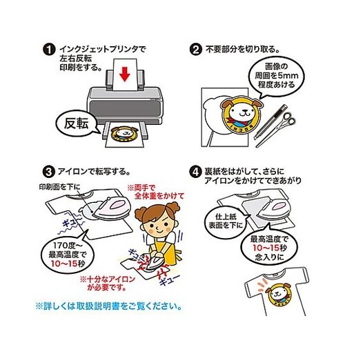 A4判 アイロンプリント紙(白・淡色布用