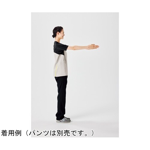 ジップアップスクラブR ライトグレー×チ