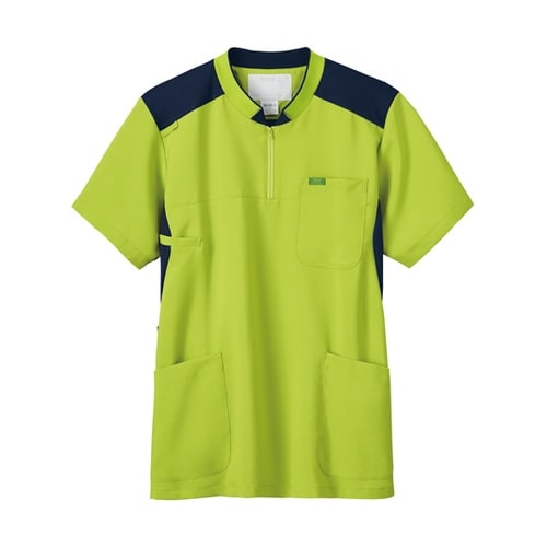 ジップアップスクラブR ライム×ダークネ