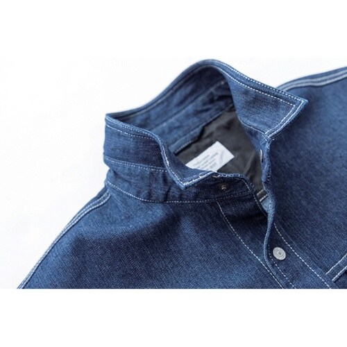 長袖ワイヤーシャツインディゴ