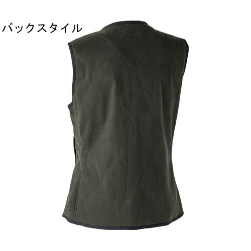 電熱キルティングベストオリーブ