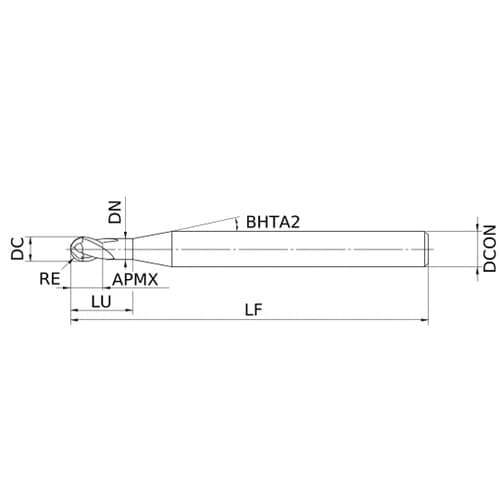 超硬コーティングエンドミル VFR2SB