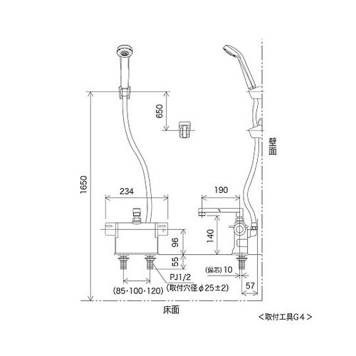 デッキサーモスタットシャワー