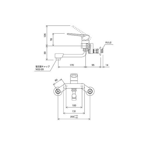 楽締ソケットシングル混合栓