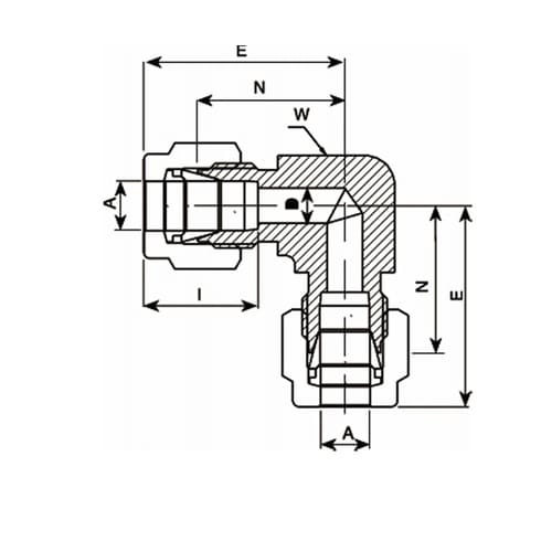 ニューVーLok継手 エルボユニオン V