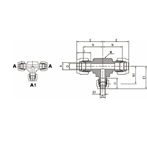 ニューVーLok継手 異径ティーユニオン