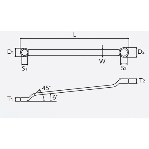 ネプロス・45゜×6゜メガネレンチ サイ