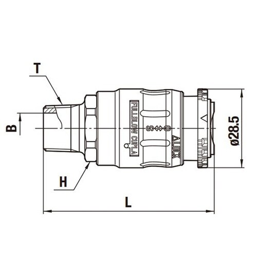 フルブローカプラ(ソケット)アルミニウム