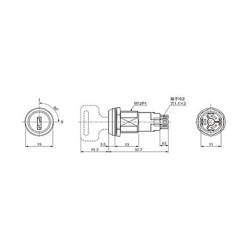 125V/ 3A 単極双投/超小型 キー