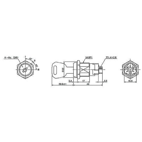 250V/ 3A 単極双投/キーロックス