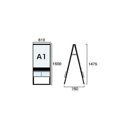 ブラックカタログケーススタンド看板