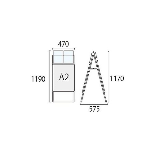ポスターグリップスタンド看板カタログケース付(屋外用)