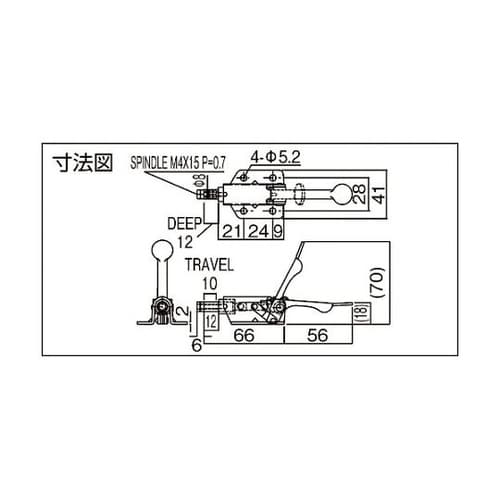 押し引き兼用トグルクランプ 横押し型トグルクランプ