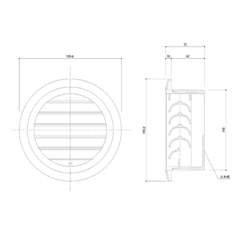 SGMー150NC丸型ガラリ・レジスター