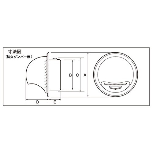 ステンレス換気用ガラリ(外壁用)丸型フー