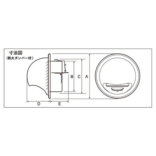 ステンレス換気用ガラリ(外壁用)丸型フー