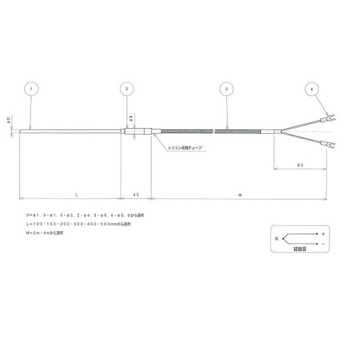 TN1ー4.8ー15ー2M シース熱電対