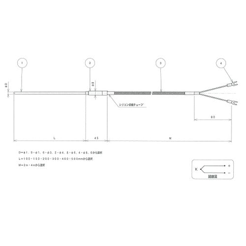TN1ー4.8ー20ー2M シース熱電対