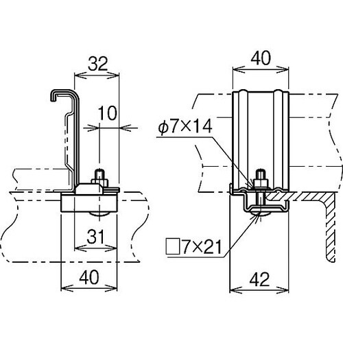 アングル用振れ止め金具 SD