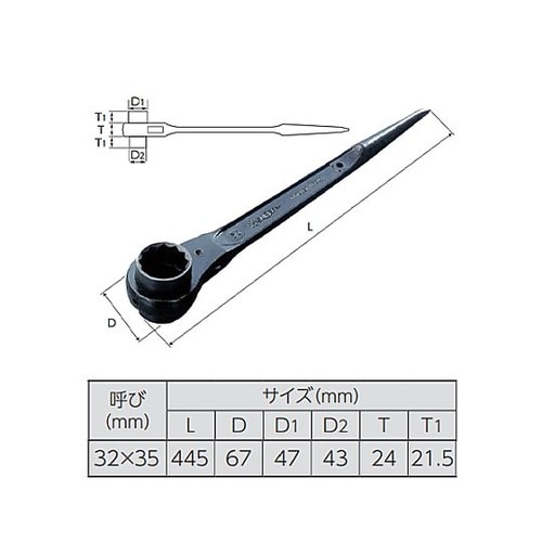 両口ラチェットレンチ