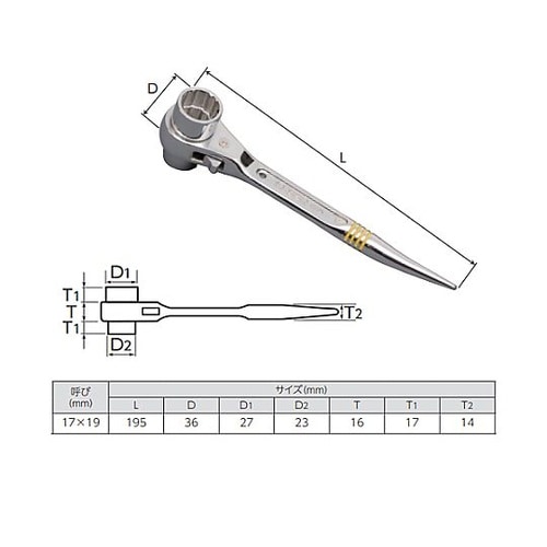 両口ラチェットレンチ