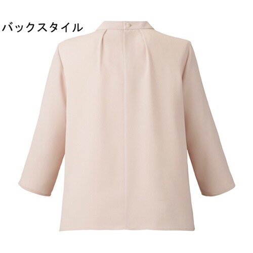 七分袖ブラウス ピンクベージュ