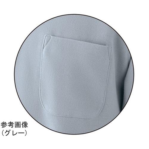 NEO642L 綿100長袖ポケ付きポロ グレー