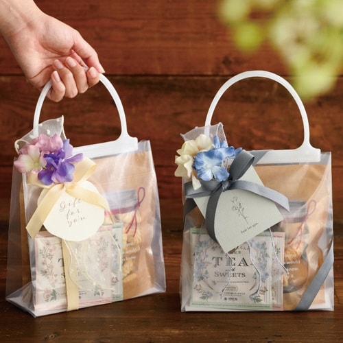 無地ハンドル付クリアギフトバッグ