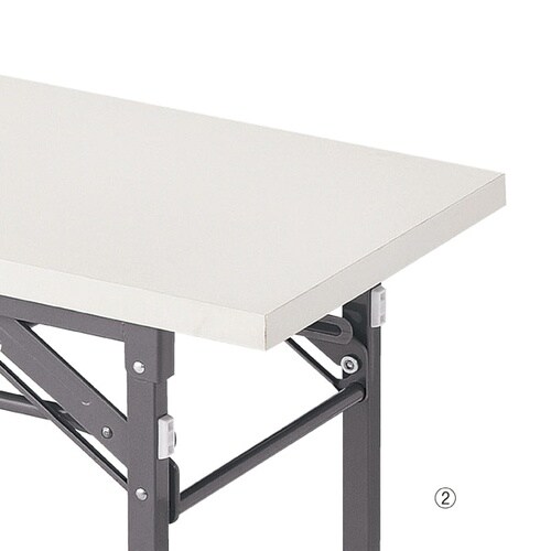 折りたたみテーブル W150cm 棚付き