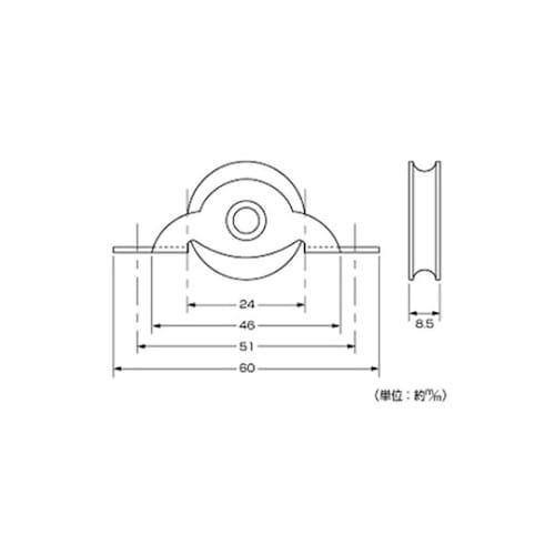 LPステンレス枠戸車/LP鉄枠戸車