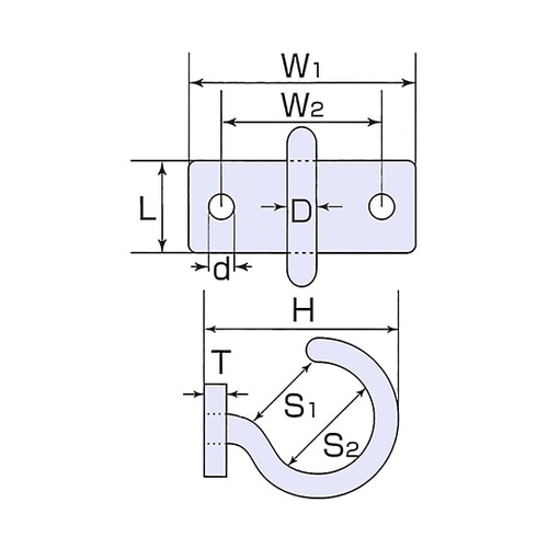 ステンレス プレートフック