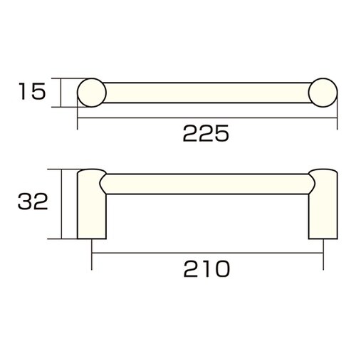 アルミパイプ取手丸座