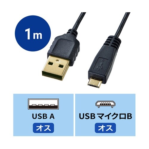 極細マイクロUSBケーブル (A−マイクロB)