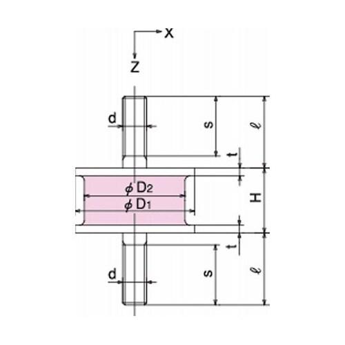 丸形防振ゴム(ゴム硬度45) KA形