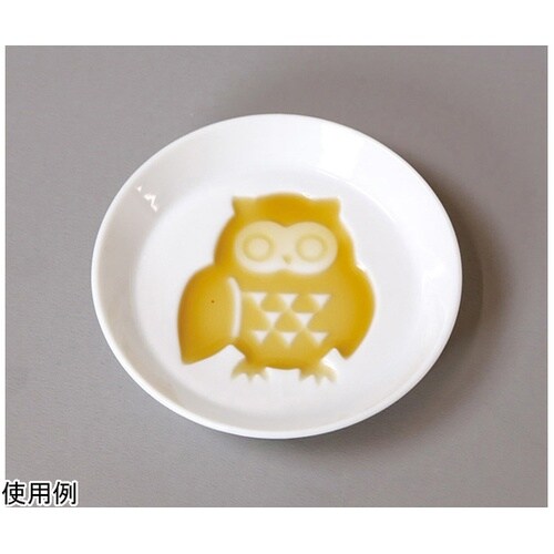 白磁・絵柄入醤油皿