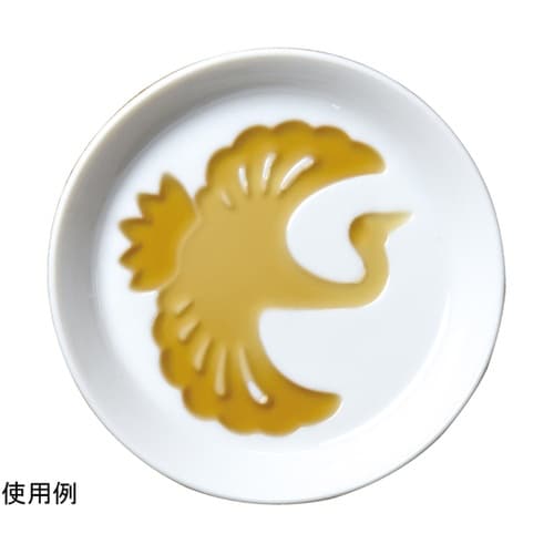 白磁・絵柄入醤油皿