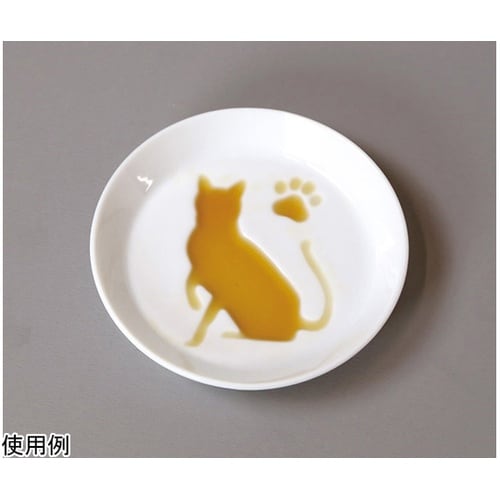 白磁・絵柄入醤油皿