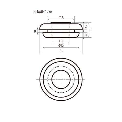 配線穴カバー 膜付きグロメット