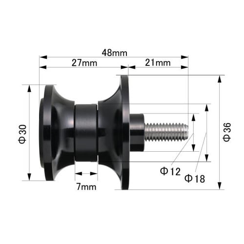 スイングアームスプール ナイロングリップ M6 カ