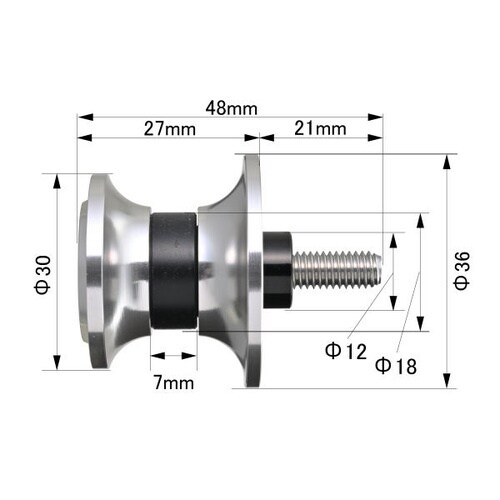 スイングアームスプール ナイロングリップ M6 カ