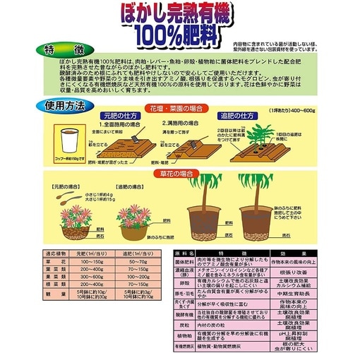 ぼかし完熟有機100%肥料 国産