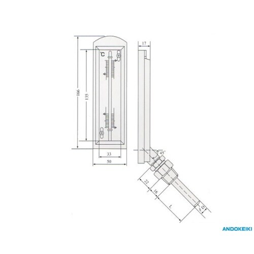 135平型保護枠入温度計(135型)