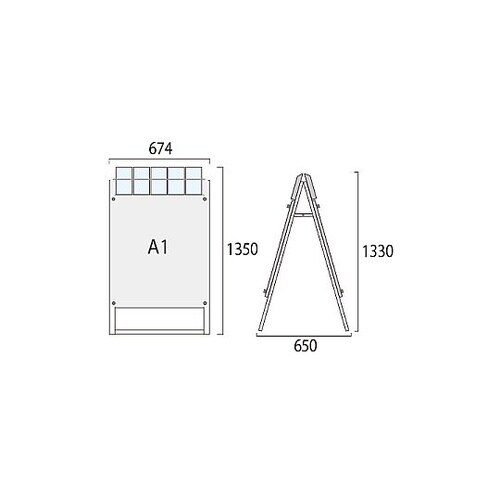 ポスター用スタンド看板マグネジ パンフレットケース付
