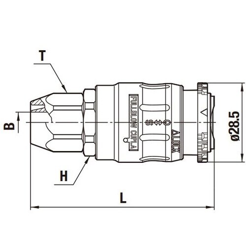 フルブローカプラ(ソケット)アルミニウム