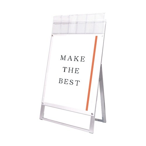 ポスター用スタンド看板マグネジ パンフレットケース付